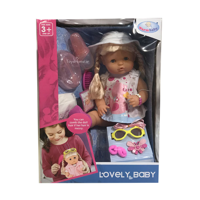 عروسک بچه دوست داشتنی با لباس سفید